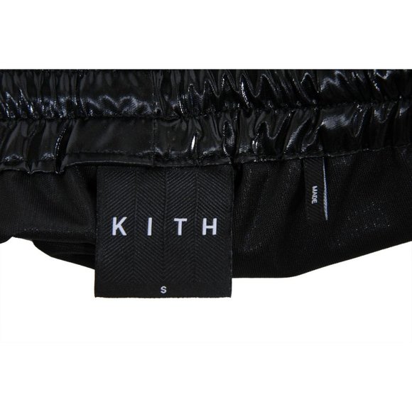 Kith Men Cargo Jogging Pants Size Small Gloss Black Logo Stretch Track Trousers - Picture 9 of 12